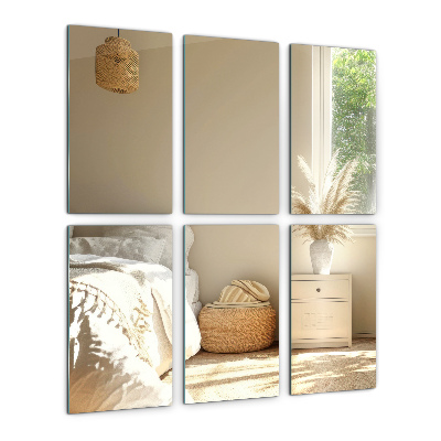 Carreaux de miroir autocollants rectangulaires
