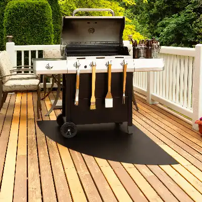 Plaque de protection pour barbecue en forme de quart de cercle de 100x100 cm