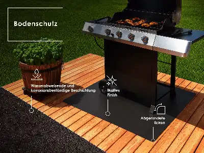 Plaque de protection pour barbecue en forme de quart de cercle de 100x100 cm