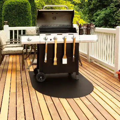 Plaque de protection pour barbecue semi-ovale de 80x90 cm