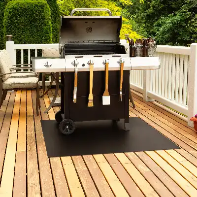 Plaque de protection pour barbecue en forme de rectangle de 100x70 cm