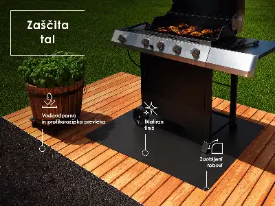 Protection sol sous barbecue de forme rectangulaire en 100x80 cm