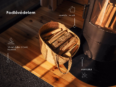 Plaque pour poêle à bois Quart de cercle noire métallique