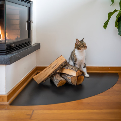 Plaque pour poêle à bois Quart de cercle noire métallique