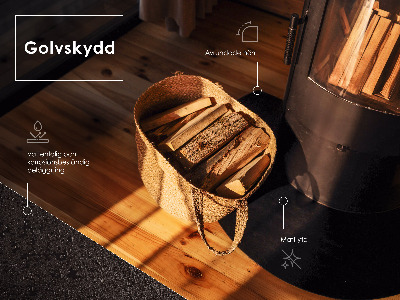 Plaque pour poêle à bois Quart de cercle noire métallique