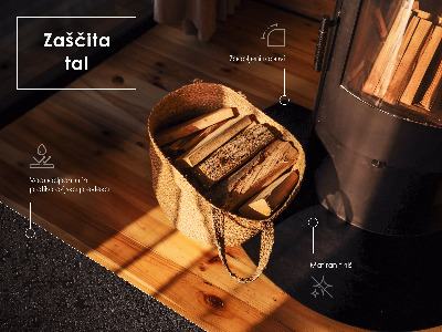 Plaque pour poêle à bois Quart de cercle noire métallique