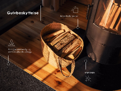 Plaque pour poêle à bois Quart de cercle noire métallique