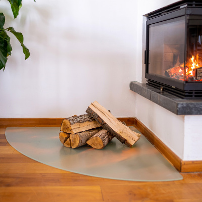 Vitre sous poêle à bois Semitransparente quart de cercle