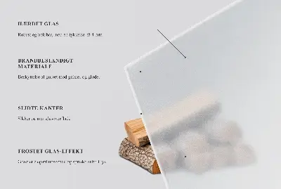 Vitre sous poêle à bois semi-transparente en forme de quart de cercle