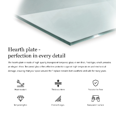 Plaque verre pour poêle hexagonale transparente
