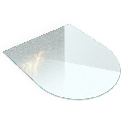 Plaque sous poêle Semitransparente semi-ovale