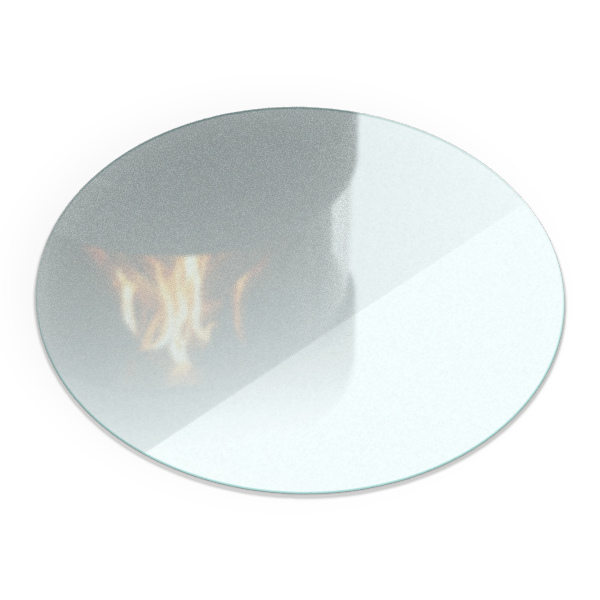 Plaque de verre pour cheminée Ronde semitransparente