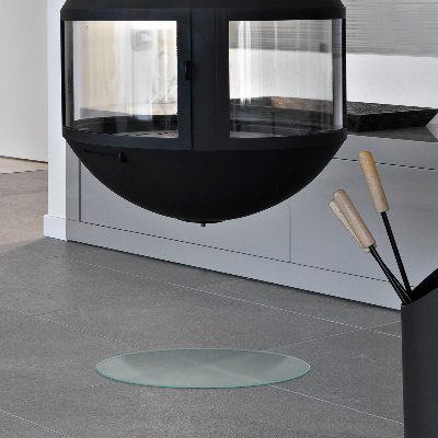 Plaque de verre pour cheminée Ronde semitransparente