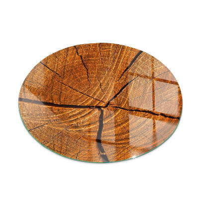 Vitre sous poêle à bois ronde Grain du bois en coupe transversale