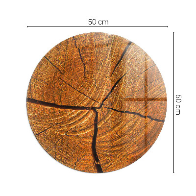 Vitre sous poêle à bois ronde Grain du bois en coupe transversale