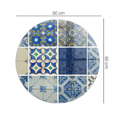 Verre sous poêle à bois ronde Motifs de carreaux de céramique