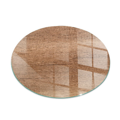Vitre sous poêle à bois ronde Motif bois naturel