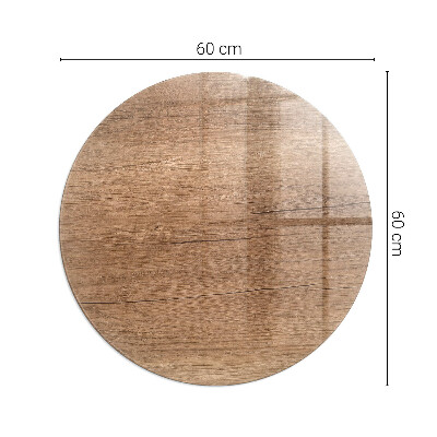 Vitre sous poêle à bois ronde Motif bois naturel