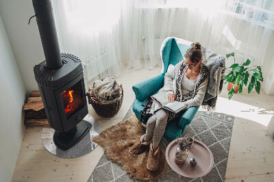 Vitre sous poêle à bois ronde Motif avec de petites formes