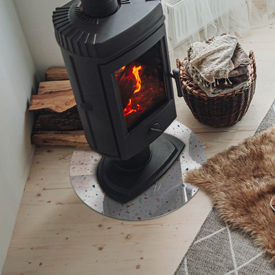 Vitre sous poêle à bois ronde Motif avec de petites formes