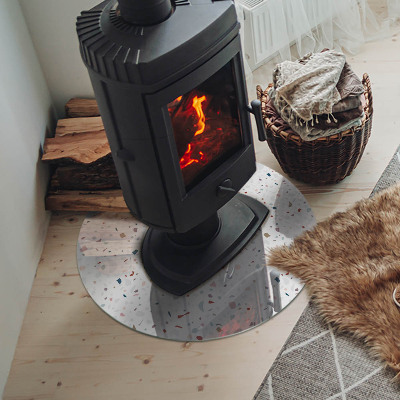 Vitre sous poêle à bois ronde Motif avec de petites formes