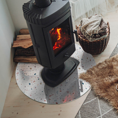 Vitre sous poêle à bois ronde Motif avec de petites formes