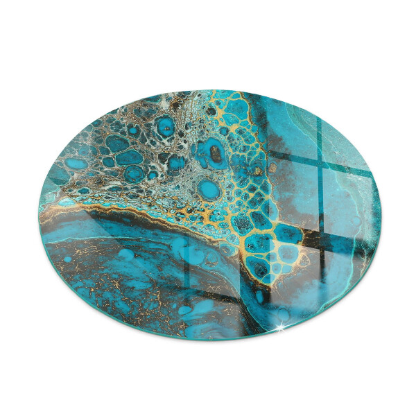 Verre sous poêle à bois ronde Motif organique abstrait