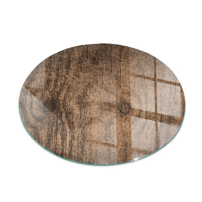 Verre sous poêle à bois ronde Motif bois naturel