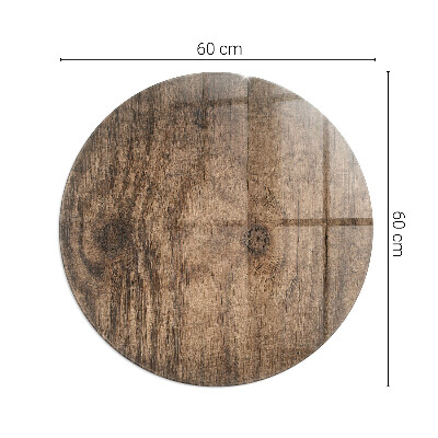 Verre sous poêle à bois ronde Motif bois naturel