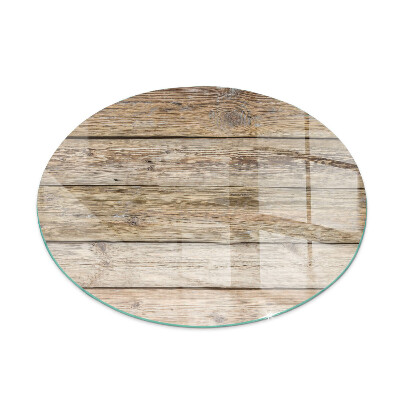 Verre sous poêle à bois ronde Planche de bois dans la disposition