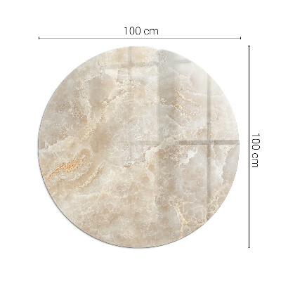 Vitre sous poêle à bois ronde Motif en pierre naturelle