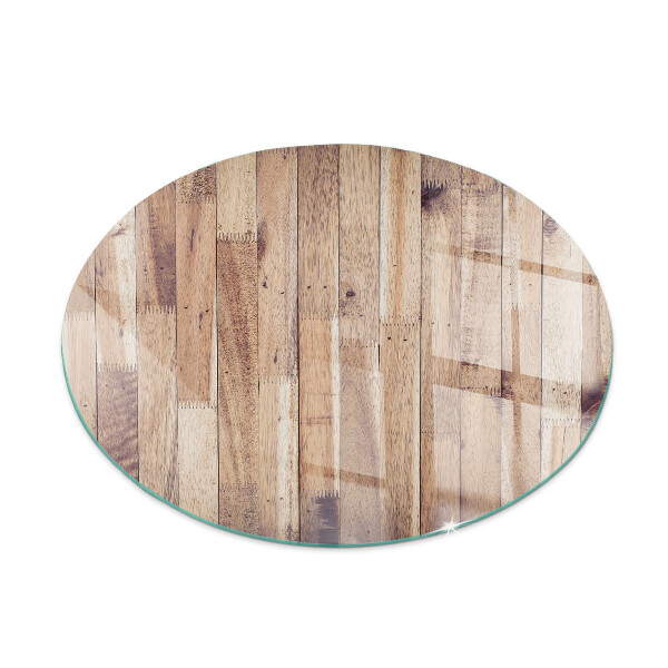 Verre sous poêle à bois ronde Planche de bois dans la disposition