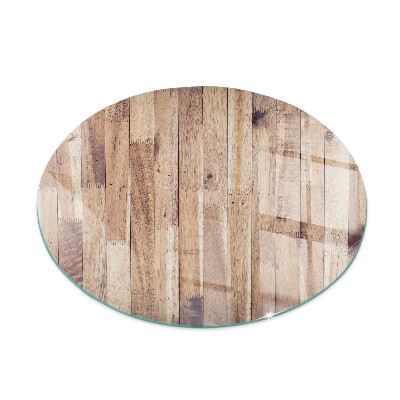 Verre sous poêle à bois ronde Planche de bois dans la disposition