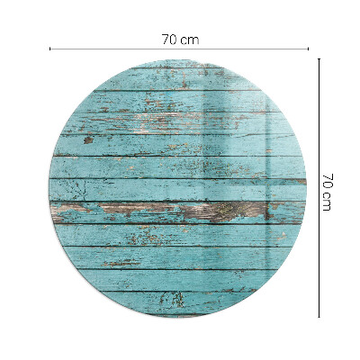 Vitre sous poêle à bois ronde Planches de style rustique