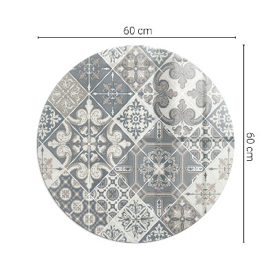 Verre sous poêle à bois ronde Motif de mosaïque décorative