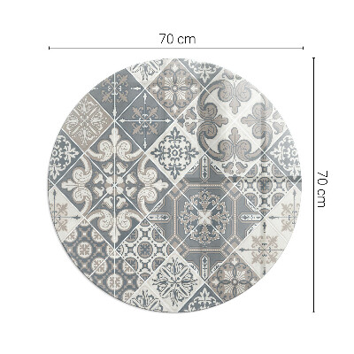 Verre sous poêle à bois ronde Motif de mosaïque décorative