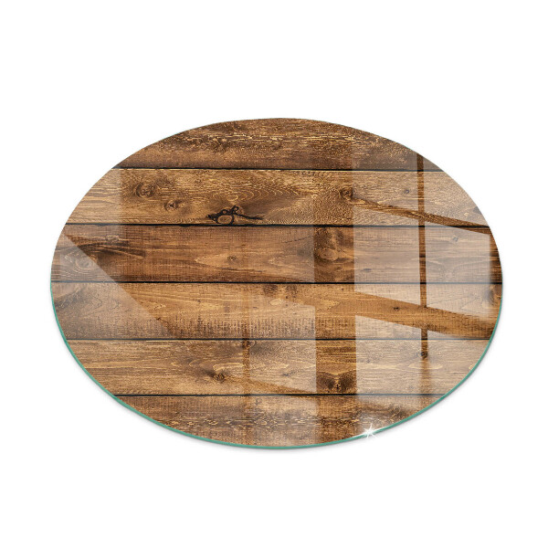 Verre sous poêle à bois ronde Planche de bois avec veinage