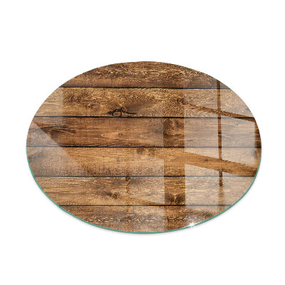 Verre sous poêle à bois ronde Planche de bois avec veinage