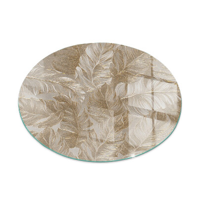 Verre sous poêle à bois ronde Feuilles aux motifs subtils