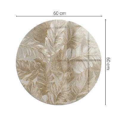 Verre sous poêle à bois ronde Feuilles aux motifs subtils