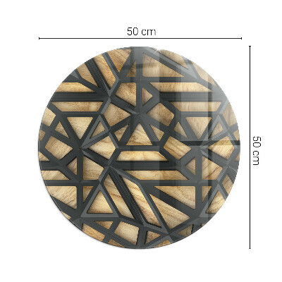 Verre sous poêle à bois ronde Géométrie avec du bois