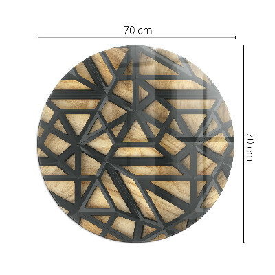 Verre sous poêle à bois ronde Géométrie avec du bois