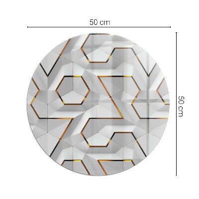 Vitre sous poêle à bois ronde Motif géométrique 3D
