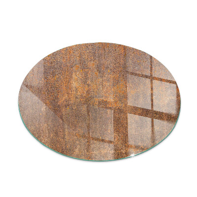 Vitre sous poêle à bois ronde Texture de rouille sur le fond