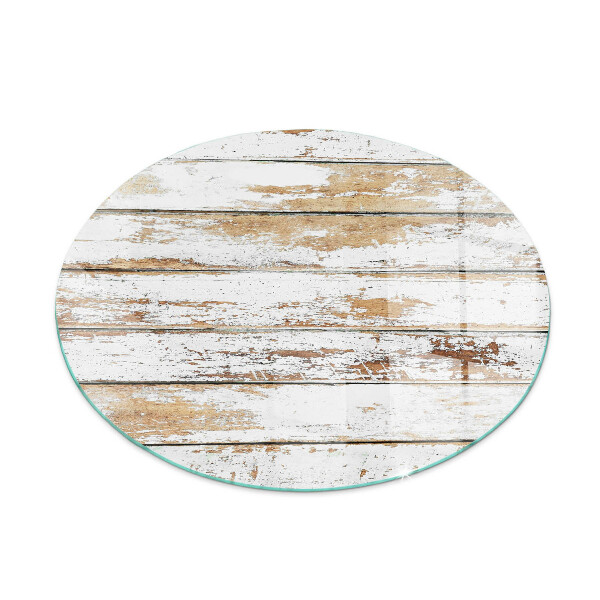 Vitre sous poêle à bois ronde Planche de bois endommagée