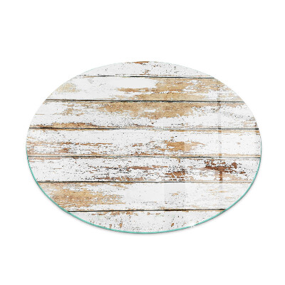 Vitre sous poêle à bois ronde Planche de bois endommagée