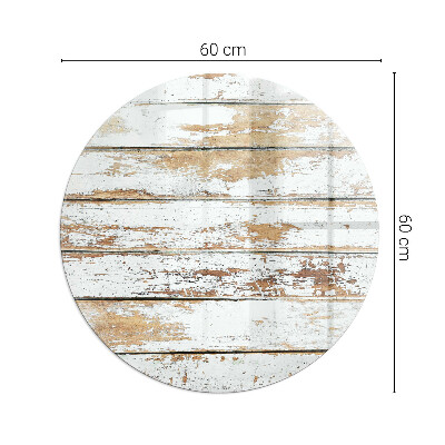 Vitre sous poêle à bois ronde Planche de bois endommagée