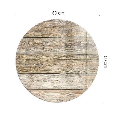 Vitre sous poêle à bois ronde Planches de bois naturel