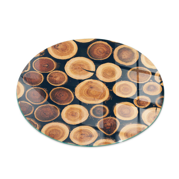 Verre sous poêle à bois ronde Boîte avec bois coupé