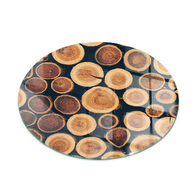 Verre sous poêle à bois ronde Boîte avec bois coupé